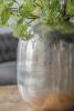 12.5” x 12.5” x 15" Aluminum Vase with Polished Silver Streak Metallic Finish and Oval Silhouette