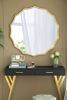40" Round Sunburst Wall Mirror with Gold Finish