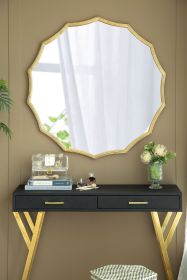 40" Round Sunburst Wall Mirror with Gold Finish