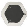 2-Tier Transparent & Black Side Table with Tempered Glass, Hexagon Shape, Open Bottom Shelf and 3 Metal Tube Legs