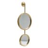 2 Circle Mirrors for Wall Decor with Dual-Circle Design and Gold Iron Frame