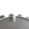 27” Round White Beaded Wall Mirror with Metal Frame