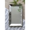 24" x 15" Antique Silver Rectangle Wall Mirror or Mirrored Display Tray with Floral Accents Design