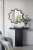 31" x 30" Wooden Accent Mirror with Unique Wavy Frame