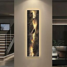 Modern Abstract LED Wall Art with Cracked Stone Pattern Design, USB Powered and Vertical or Horizontal Hanging Options