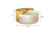 Ying Yang Modern & Contemporary Style 2 Piece Coffee Table with Iron Sheet Frame and Gold & Silver Finish