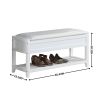 Rouen Espresso Seating Bench with Shoe Storage and Lifttop Storage Compartment