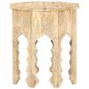 Handcarved Design Solid Mango Wood End Table