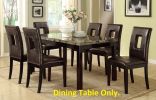 Brown Faux Marble Top Dining Table with Birch Veneer Base and Legs