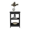 Taylor End Table, Side Table, or Nightstand with 3-Tier Storage Shelves and Protective Foot Pads