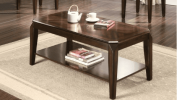 ACME Docila 3 Piece Coffee/End Table Set with Walnut Finish Parquet Pattern Design