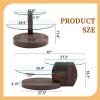 Modern Walnut Grain Double Layer Coffee Table with Clear Tempered Glass Tops, 3 Tier Design and Open Bottom Shelf