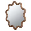 31" x 30" Wooden Accent Mirror with Unique Wavy Frame