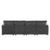 110” 4 Seat Sectional Couch Set with Gray Chenille Fabric, 2 Pillows, & Interchangeable Display Options