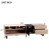 70” TV Entertainment Media Console Center with Drop Down Door, 2 Drawers and 4 Compartments for Ample Storage Space