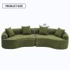 110” 4 Seater Green Sofa with 4 Matching Pillows and Chenille Fabric