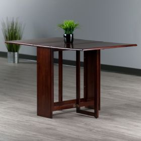 Winsome Clara Double Drop Leaf Dining Table with Walnut Finish and Gate-Leg Support
