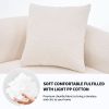 4 Seater White Sofa with Chenille Fabric and 4 Matching Pillows