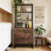 2 Drawer File Cabinet with Bookshelves and Lock