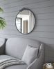 30" x 32" Classic Design Mirror with Round Shape and Black Baroque Inspired Frame