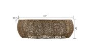 T3601-50 Gold Oval Coffee Table with Casted Aluminum Mesh Oval Frame Design
