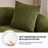110” 4 Seater Green Sofa with 4 Matching Pillows and Chenille Fabric