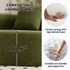 110” 4 Seater Green Sofa with 4 Matching Pillows and Chenille Fabric