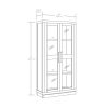 Ezra Glass Door Storage Accent Cabinet with 4 Compartments, 2 Adjustable Shelves and Warm Walnut Finish