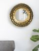 16" Round Wall Mirror with Gold Metal Frame and Mid-Century Design