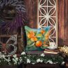 14” Florida Orange Blossom Throw Pillow with Watercolor Artwork, Indoor/Outdorr Usage and Machine Washable