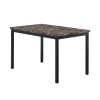 5 Piece Metal Dinette Set with Faux Marble Table Top, 1 Table & 4 Chairs and Metal Legs & Apron