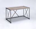 Jodie Rustic Oak & Antique Black Finish Console Table