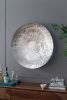 Set of 3, Silver Textured Oversized Disc Wall Decor in Stainless Steel and 3 Different Sizes