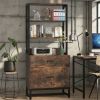 2 Drawer File Cabinet with Bookshelves and Lock