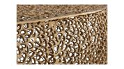 T3601-50 Gold Oval Coffee Table with Casted Aluminum Mesh Oval Frame Design