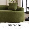 110” 4 Seater Green Sofa with 4 Matching Pillows and Chenille Fabric