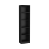 Vinton XS Bookcase with 5 Shelves and Black Finish