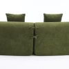 110” 4 Seater Green Sofa with 4 Matching Pillows and Chenille Fabric