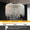Exquisite Round Ceiling Chandelier, 3 Adjustable Light Settings, Adjustable Height Settings with Clear Octagonal Strings