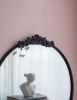 30" x 32" Classic Design Mirror with Round Shape and Black Baroque Inspired Frame