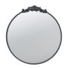 30" x 32" Classic Design Mirror with Round Shape and Black Baroque Inspired Frame