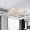 Dangling Wave Crystal Chandelier with 3 Adjustable Light Settings and Polished Chrome Finish
