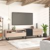 70” TV Entertainment Media Console Center with Drop Down Door, 2 Drawers and 4 Compartments for Ample Storage Space