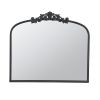40” Large Arch Classic Design Mirror with Baroque Inspired Frame and Custom Protected Inlaid Glass