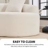4 Seater White Sofa with Chenille Fabric and 4 Matching Pillows
