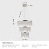 3 Tier Round Ceiling Chandelier with 3024 Clear Octagonal Crystals, Adjustable Light and Height Settings