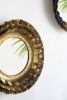 16" Round Wall Mirror with Gold Metal Frame and Mid-Century Design