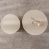 Beige Nesting Coffee Table Set of 2 with Wave Stripe Design