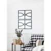 Set of 2, 16" x 23" Rectangular Wooden Wall Mirrors with Antique Black Frame and Vertical or Horizontal Hanging Options