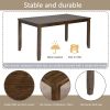 6 Piece Kitchen Dining Set with 1 Wooden Rectangular Table, 4 Upholstered Chairs & Matching Upholstered Bench
